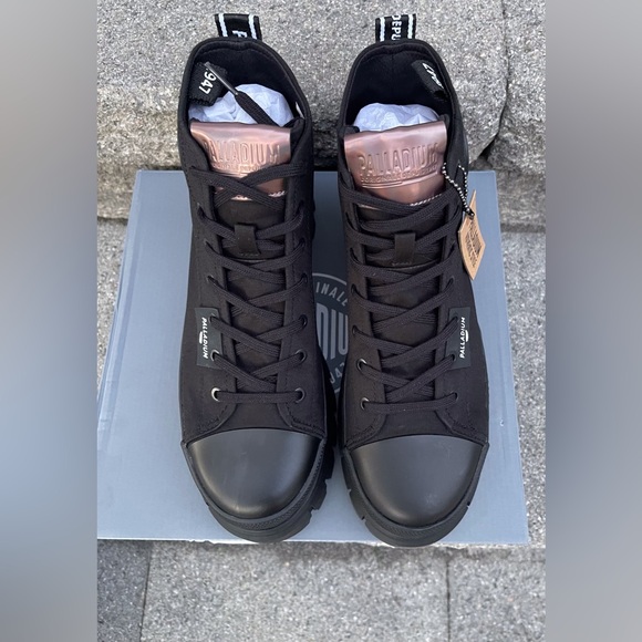 NEW Women’s Size 8 Palladium Revolt Hi TX Top Black Platform Boots chunky soles - Picture 3 of 12